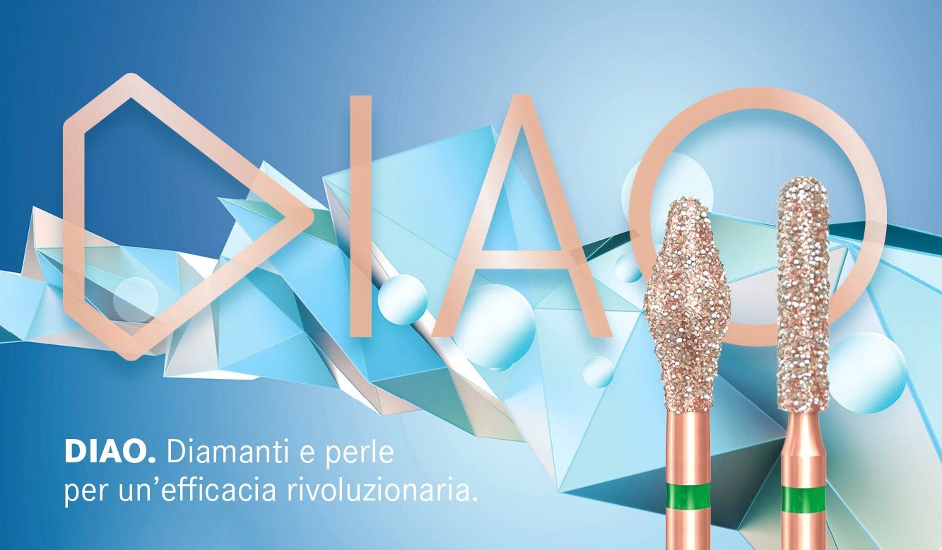 DIAO, la nuova linea di diamantate a grana grossa per protesi e conservativa. Più forza concentrata, migliore controllo, maggiore durata.