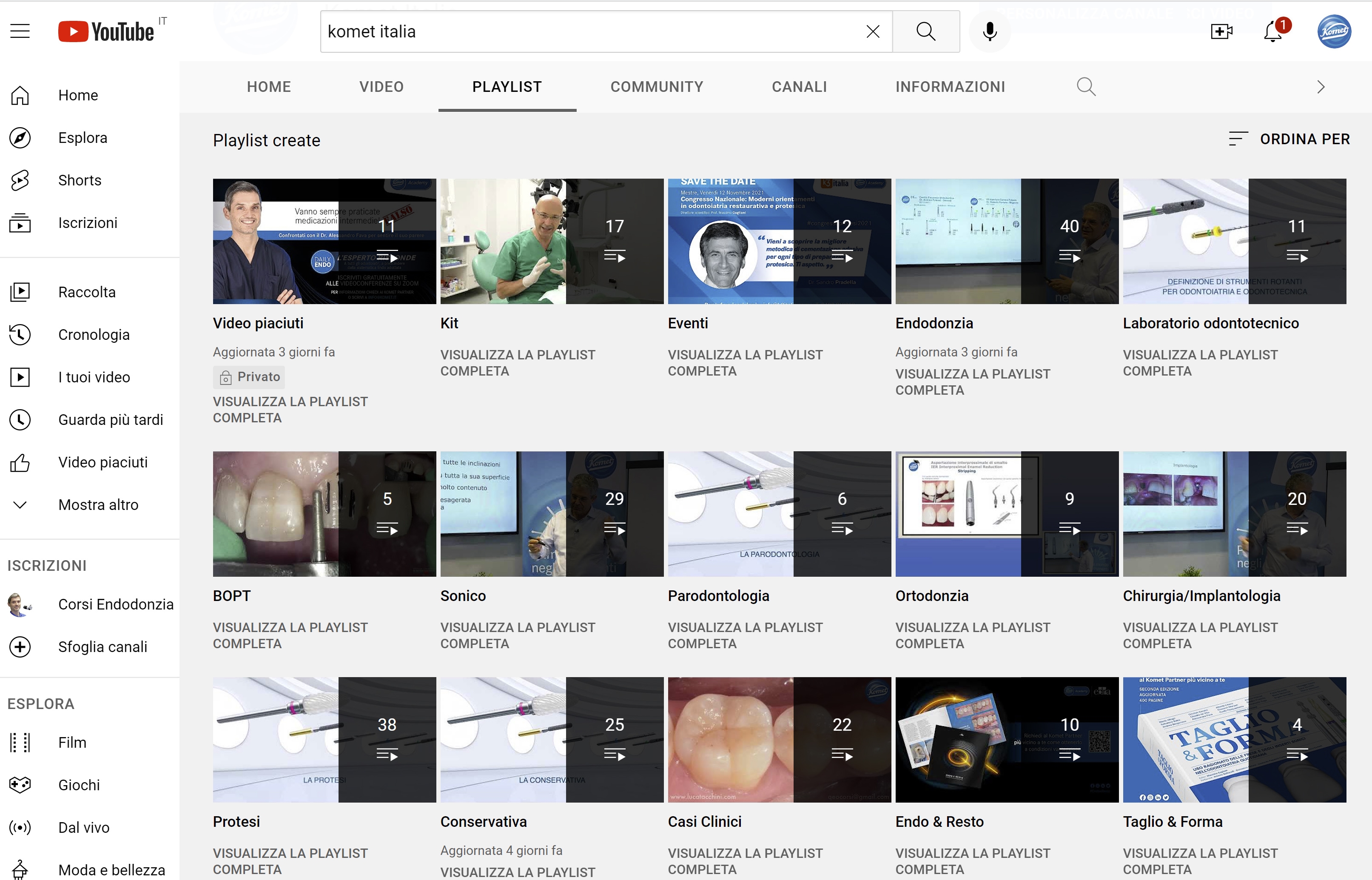 Per fornirti un servizio sempre migliore, abbiamo inserito nel nostro canale YouTube 16 Playlist  che raggruppano oltre 160 video pubblicati.