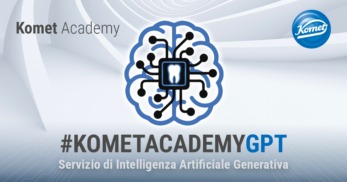 il servizio di intelligenza artificiale #KometAcademyGPT può essere interrogato per dubbi o chiarimenti dei clinici sui prodotti Komet.
