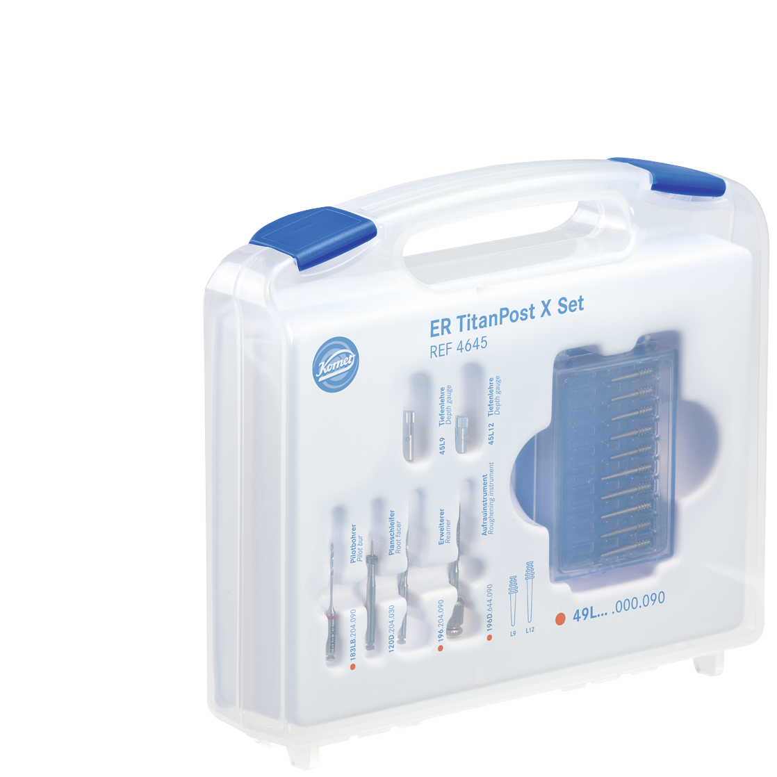 Kit di perni ER in titanio con testina