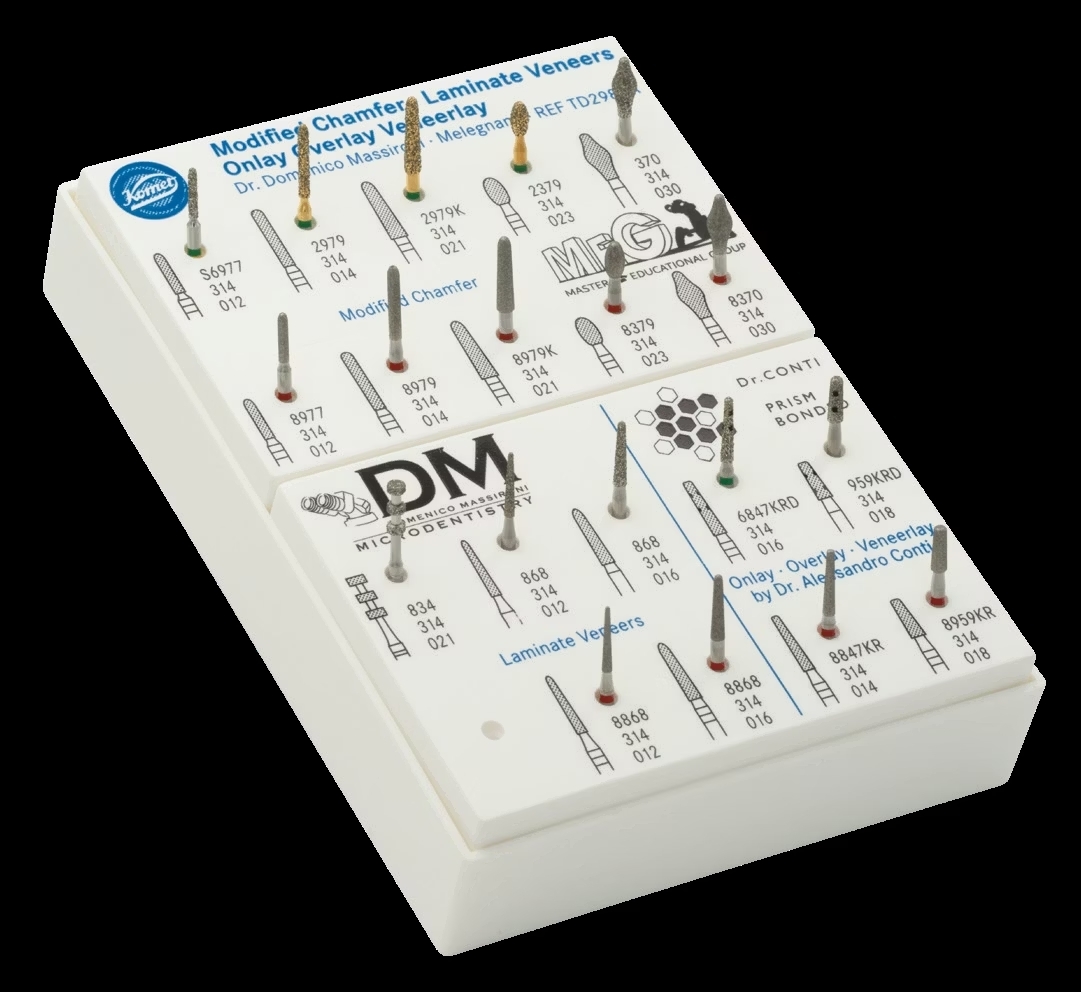 Set per la preparazione a chamfer del Dr. Domenico Massironi, Onlay Overlay Veneerlay sec. Dr. Alessandro Conti